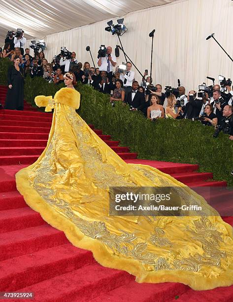 Recording artist Rihanna attends the 'China: Through The Looking Glass' Costume Institute Benefit Gala at the Metropolitan Museum of Art on May 4,...