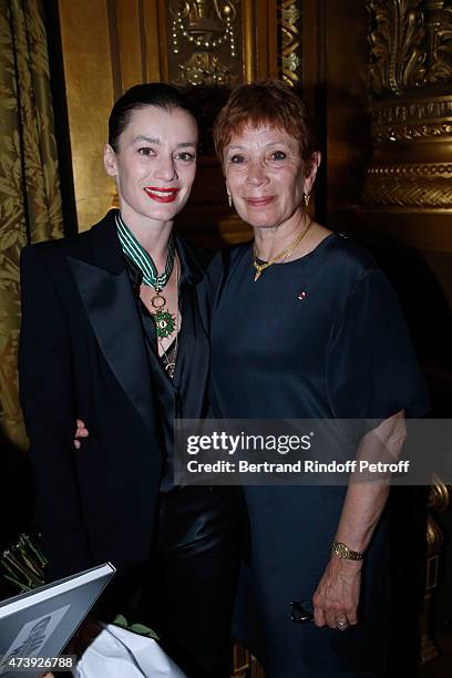 Star Dancer Aurelie Dupont and former Dance Director of the 'Opera de Paris' Brigitte Lefevre attend Star Dancer Aurelie Dupont receives the medal of...