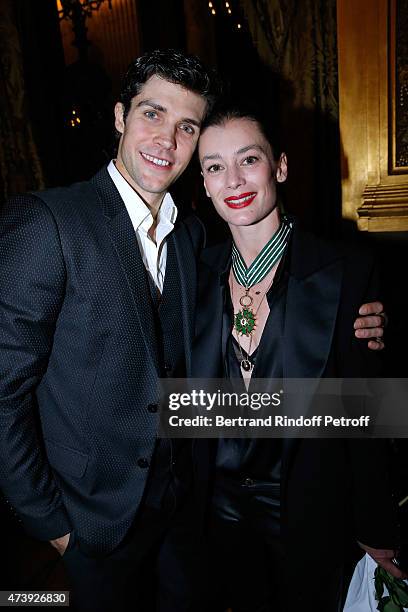 Star Dancer Roberto Bolle and Star Dancer Aurelie Dupont who receives the medal of Commander of Arts and Letters after she said goodbye to the Paris...