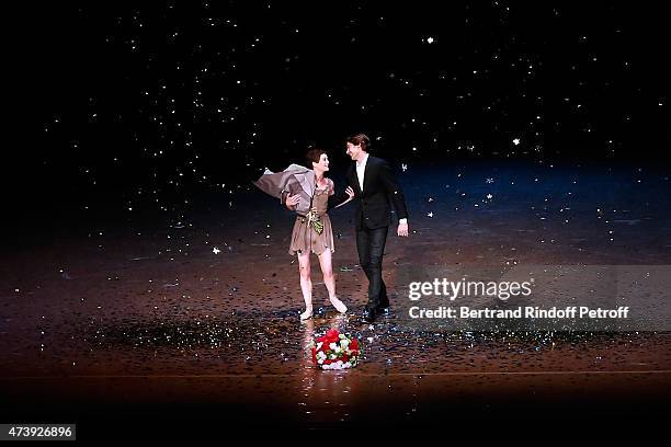 Star Dancer Aurelie Dupont says goodbye to the Paris Opera performing in "L'histoire de Manon" at Opera Garnier on May 18, 2015 in Paris, France.