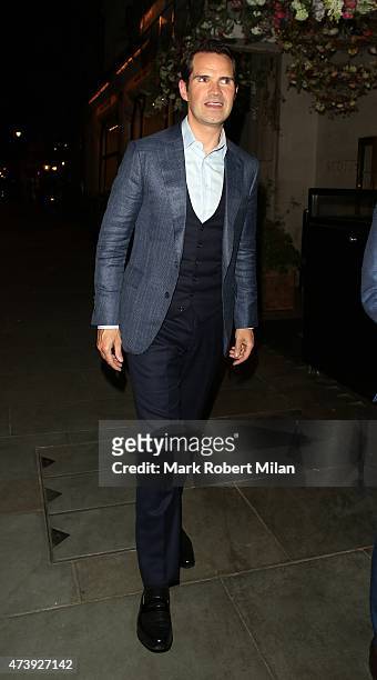 Jimmy Carr leaving Scotts restaurant on May 18, 2015 in London, England.
