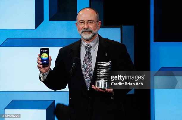 Kevin J. Hussey of NASA/JPL accepts an award for Mobile Sites & Apps at the 19th Annual Webby Awards on May 18, 2015 in New York City.