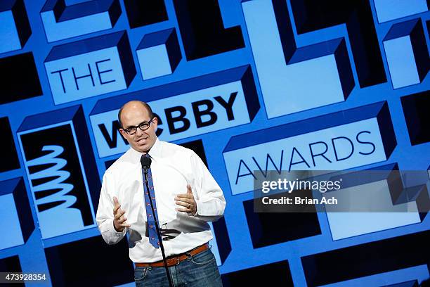 Journalist Brian Stelter appears on stage during the 19th Annual Webby Awards on May 18, 2015 in New York City.