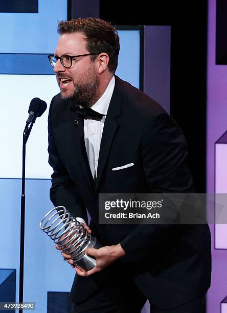 Alexander Light accepts an award for Websites at the 19th Annual Webby Awards on May 18, 2015 in New York City.