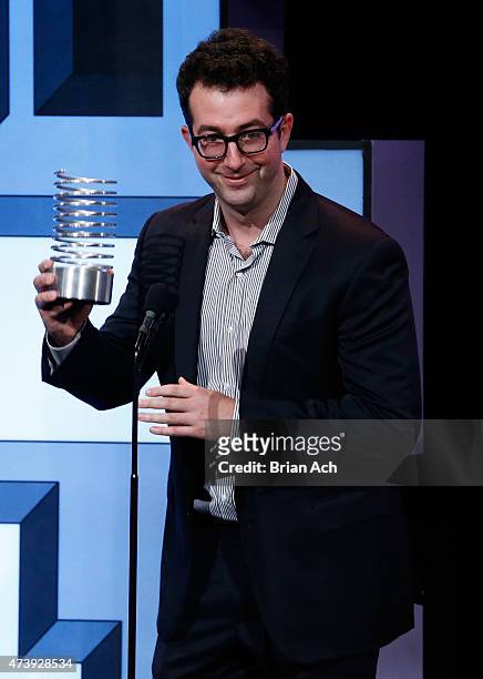 Jeffrey Raider of Harry's Microsite accepts an award for Websites during the 19th Annual Webby Awards on May 18, 2015 in New York City.