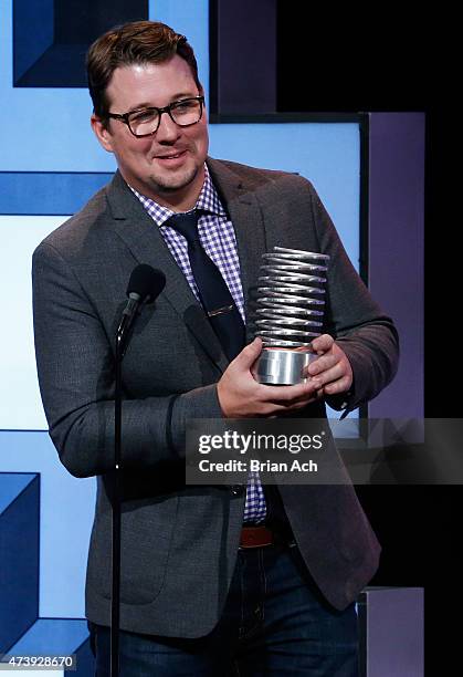 Matthew DiPietro of Twitch accepts an award for Websites during the 19th Annual Webby Awards on May 18, 2015 in New York City.