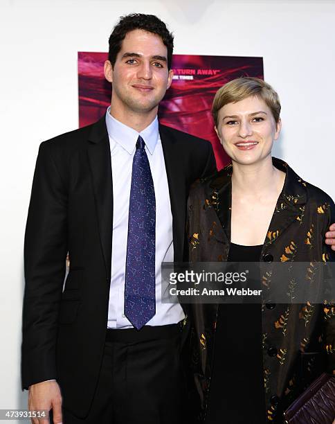 Director Josh Safdie and wife Ava Safdie attend the "Heaven Knows What" New York Premiere at the Celeste Bartos Theater at the Museum of Modern Art...