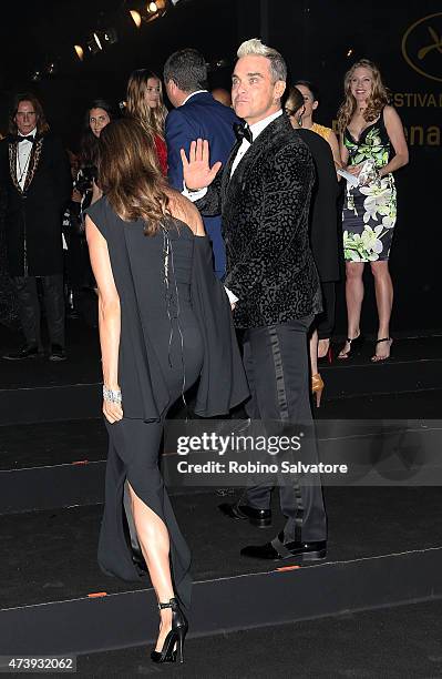 Robbie Williams and wife sighted at the Chopard G.O.L.D. Party in Cannes, 2015 May 18, in Cannes, France.