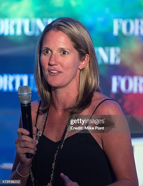 Basketball Coach Courtney Banghart attends Fortune Magazines 2015 Most Powerful Women Evening With NYC at Time Warner Center on May 18, 2015 in New...