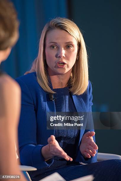 President and CEO of Yahoo Marissa Mayer attends Fortune Magazines 2015 Most Powerful Women Evening With NYC at Time Warner Center on May 18, 2015 in...