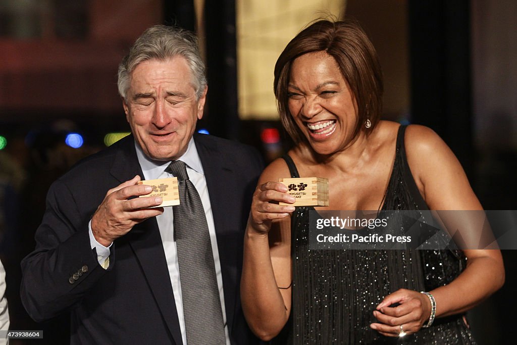 Actor Robert De Niro (L) with wife, Grace Hightower De Niro...