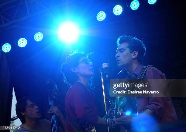 Maggie Carson and Nick Panken of Spirit Family Reunion perform during the 2015 Central Park Summerstage - Tedeschi Trucks Band With Spirit Family...