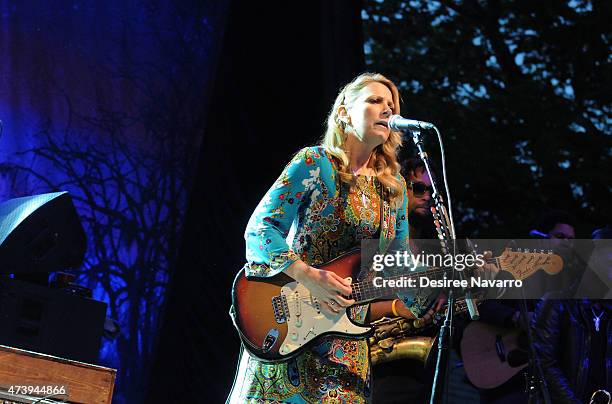 Susan Tedeschi of Tedeschi Trucks Band performs during the 2015 Central Park Summerstage - Tedeschi Trucks Band With Spirit Family Reunion at Rumsey...