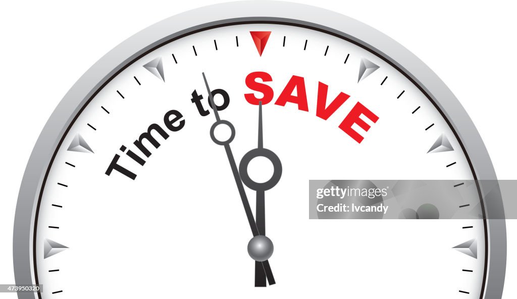 Time. Save Sticker Time To Save High-Res Vector Graphic - Getty Images