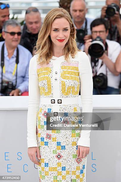 Emily Blunt attends a photocall for "Sicario" during the 68th annual Cannes Film Festival on May 19, 2015 in Cannes, France.