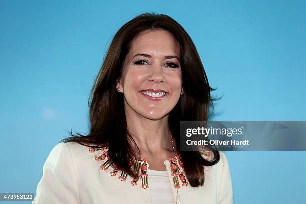 Crown Princess Mary Of Denmark visits the Silent Fusion Kitschen at the Scandic Emporio Hamburg on the 23 th Floor on May 19, 2015 in Hamburg,...