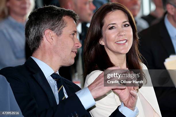 Frederik, Crown Prince of Denmark and Crown Princess Mary Of Denmark visit the Silent Fusion Kitschen at the Scandic Emporio Hamburg on the 23 th...