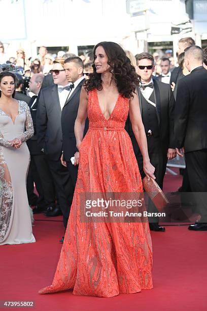 Andie MacDowell attends the "Inside Out" premiere during the 68th annual Cannes Film Festival on May 18, 2015 in Cannes, France.