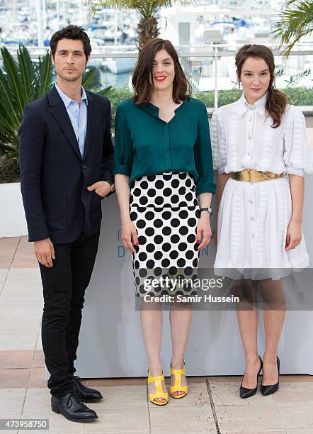 Jeremie Elkaim, Anais Demoustier and Valerie Donzelli attend the "Marguerite & Julien" Photocall during the 68th annual Cannes Film Festival on May...