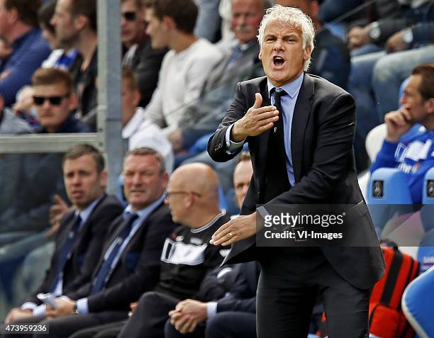 Fred Rutten during the Dutch Eredivisie match between PEC Zwolle and Feyenoord Rotterdam at the IJsseldelta stadium on May 17, 2015 in Zwolle, The...
