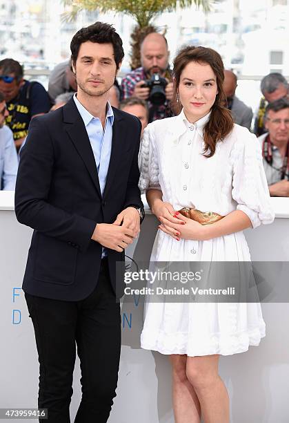 Actor Jeremie Elkaim and actress Anais Demoustier attend a photocall for "Marguerite And Julien" during the 68th annual Cannes Film Festival on May...