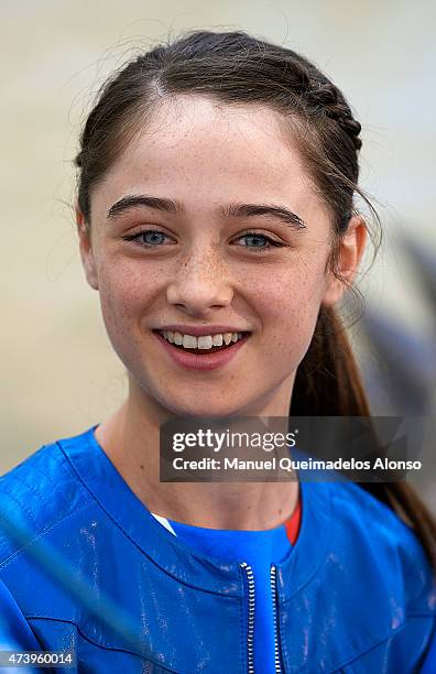 Raffey Cassidy attends at the 'Tomorrowland' Press Conference at the L'Hemisferic on May 19, 2015 in Valencia, Spain.