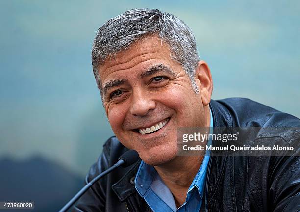 George Clooney attends at the 'Tomorrowland' Press Conference at the L'Hemisferic on May 19, 2015 in Valencia, Spain.