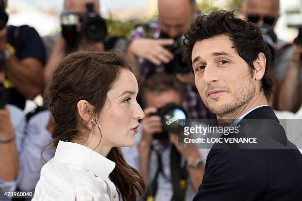 French actress Anais Demoustier and French actor Jeremie Elkaim pose during a photocall for the film "Marguerite & Julien" at the 68th Cannes Film...