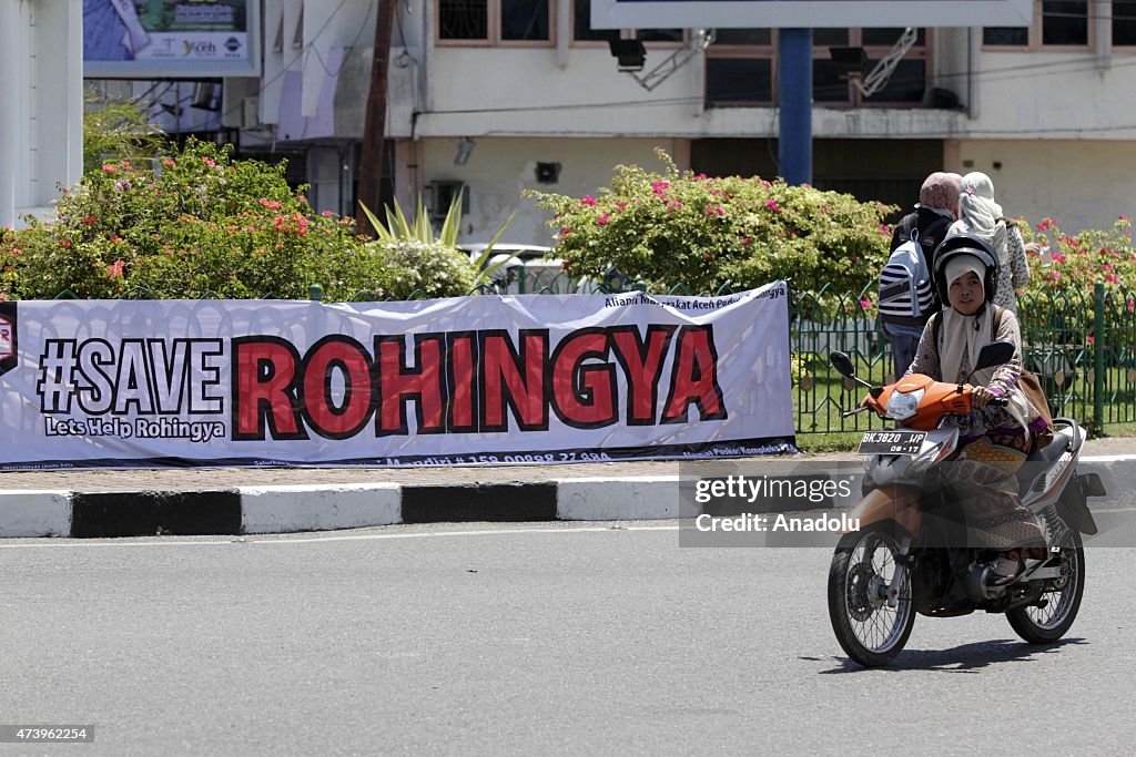 Acehnese rally in support of Rohingya migrants