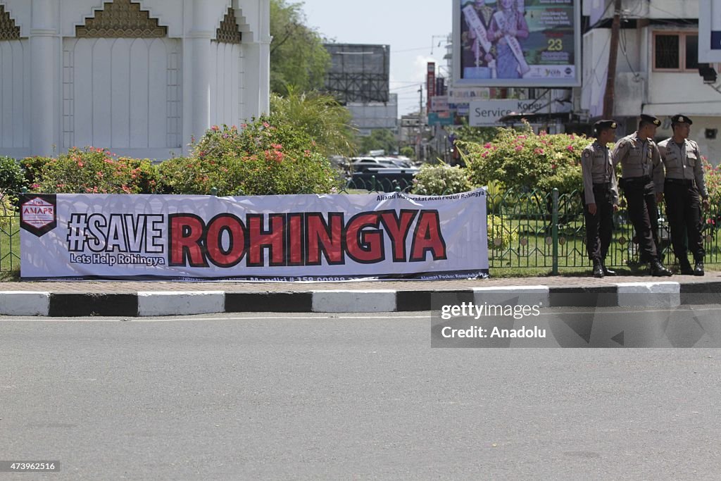 Acehnese rally in support of Rohingya migrants
