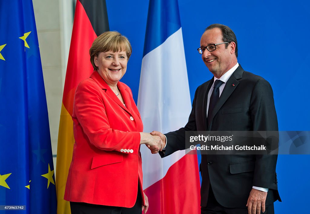 Merkel And Hollande Attend Petersburger Climate Conference