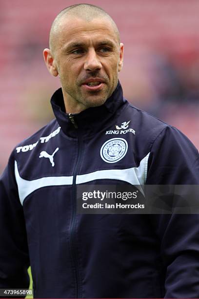 Leicester City coach Kevin Philips during the Barclays Premier League match between Sunderland and Leicester City at the Stadium of Light on May 16,...