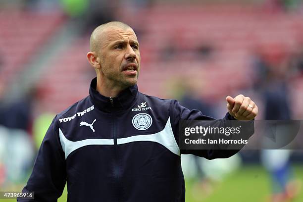 Leicester City coach Kevin Philips during the Barclays Premier League match between Sunderland and Leicester City at the Stadium of Light on May 16,...