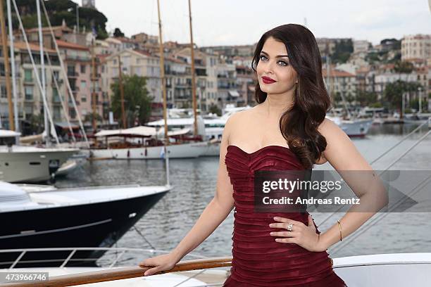 Actress Aishwarya Rai attends a photocall for "Jazbaa" during the 68th annual Cannes Film Festival on May 19, 2015 in Cannes, France.