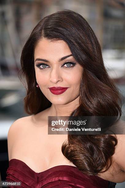 Actress Aishwarya Rai attends the "Jazbaa" Photocall during the 68th annual Cannes Film Festival on May 19, 2015 in Cannes, France.