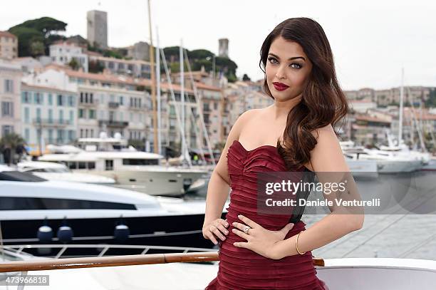 Actress Aishwarya Rai attends the "Jazbaa" Photocall during the 68th annual Cannes Film Festival on May 19, 2015 in Cannes, France.