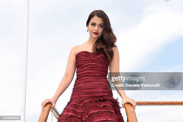 Actress Aishwarya Rai attends the "Jazbaa" Photocall during the 68th annual Cannes Film Festival on May 19, 2015 in Cannes, France.