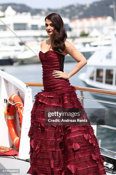 Actress Aishwarya Rai attends a photocall for "Jazbaa" during the 68th annual Cannes Film Festival on May 19, 2015 in Cannes, France.