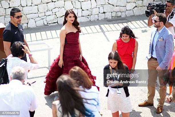 Actress Aishwarya Rai attends a photocall for "Jazbaa" during the 68th annual Cannes Film Festival on May 19, 2015 in Cannes, France.