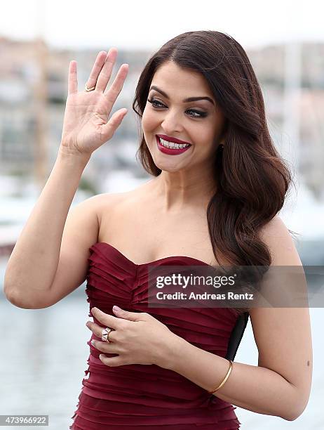 Actress Aishwarya Rai attends a photocall for "Jazbaa" during the 68th annual Cannes Film Festival on May 19, 2015 in Cannes, France.