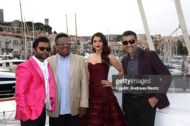 Actress Aishwarya Rai with guests attend a photocall for "Jazbaa" during the 68th annual Cannes Film Festival on May 19, 2015 in Cannes, France.