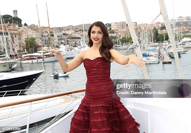 Aishwarya Rai attends the "Jazbaa" photocall during the 68th annual Cannes Film Festival on May 19, 2015 in Cannes, France.