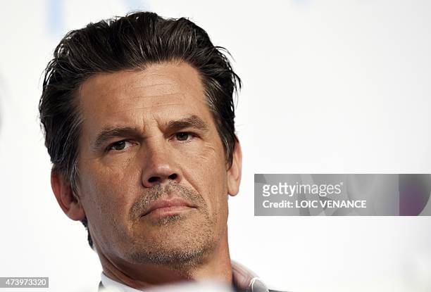 Actor Josh Brolin attends a press conference for the film "Sicario" at the 68th Cannes Film Festival in Cannes, southeastern France, on May 19, 2015....