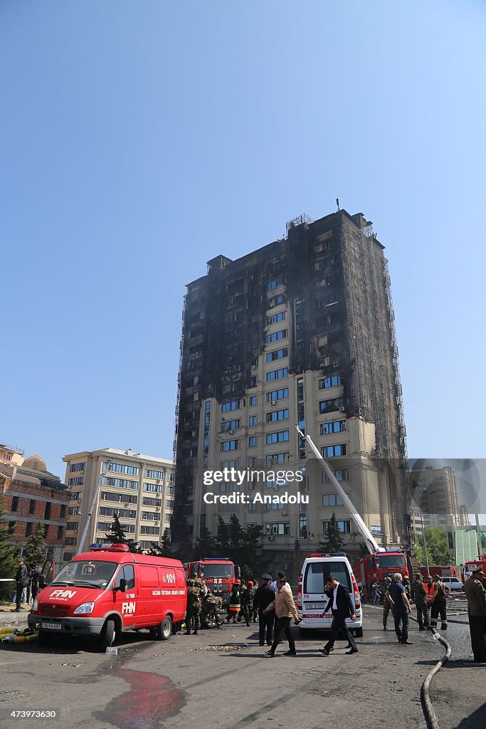 Fire of residential house in Baku