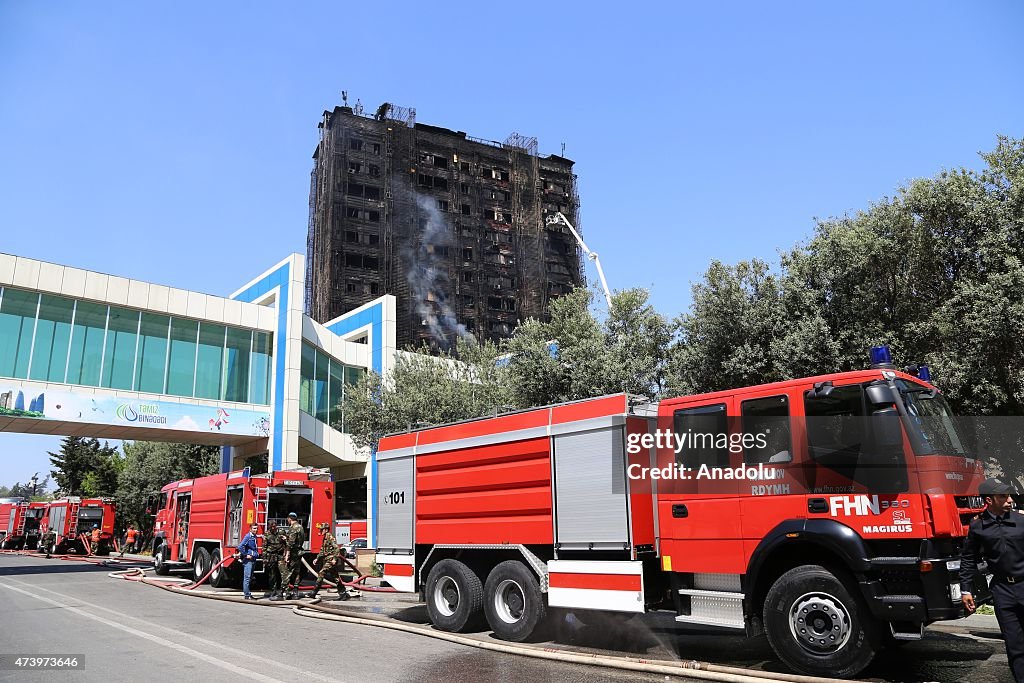 Fire of residential house in Baku