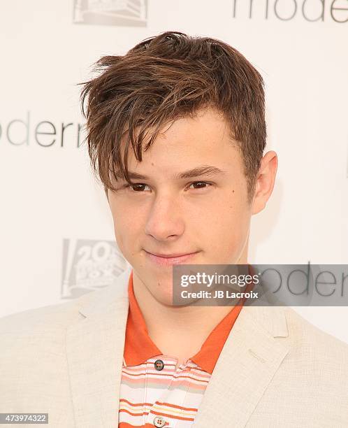 Nolan Gould attends the ATAS Screening of the 'Modern Family' Season Finale 'American Skyper' at the Fox Studio Lot on May 18, 2015 in Century City,...