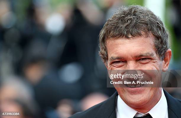 Antonio Banderas attends the Premiere of "Sicario" during the 68th annual Cannes Film Festival on May 19, 2015 in Cannes, France.