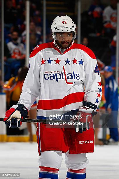 Joel Ward of the Washington Capitals of the Washington Capitals skates against the New York Islanders during Game Six of the Eastern Conference...