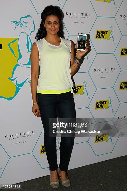 Gul Panag attends the launch of MobileFit's First Run Fitness App at Sofitel Hotel on May 19, 2015 in Mumbai, India.