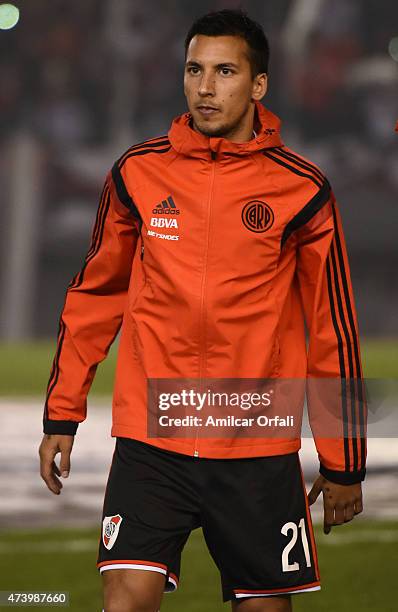 Leonel Vangioni of River Plate looks on during a second leg match between Boca Juniors and River Plate as part of round of sixteen of Copa...